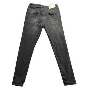 Fantic Denim Jeans Mens 32x30 Black Gray Distressed Skinny Fit Stretch Tapered